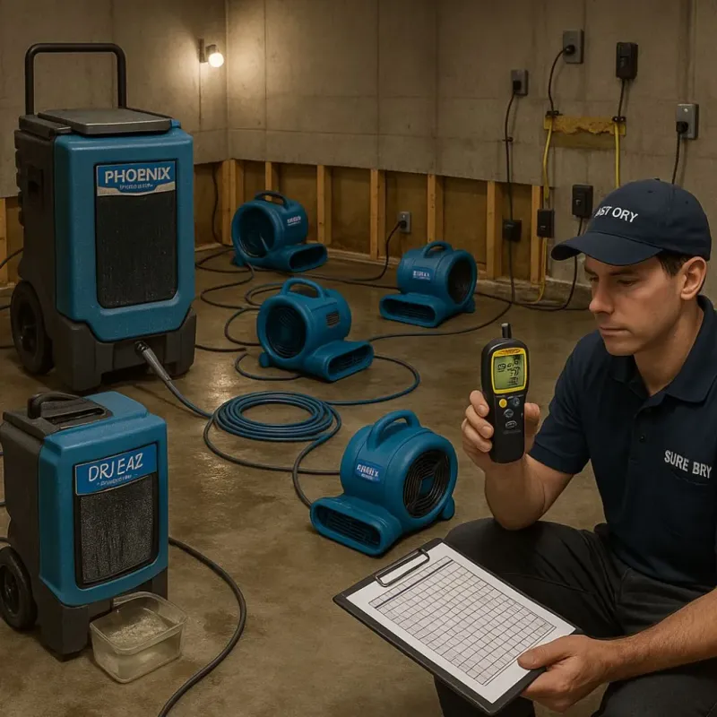Structural Drying and Dehumidification process in Lubbock, TX